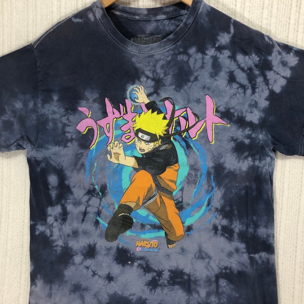 Naruto Shippuden Tie Dye Graphic‎ Tee Anime Cartoon T-Shirt Size Small